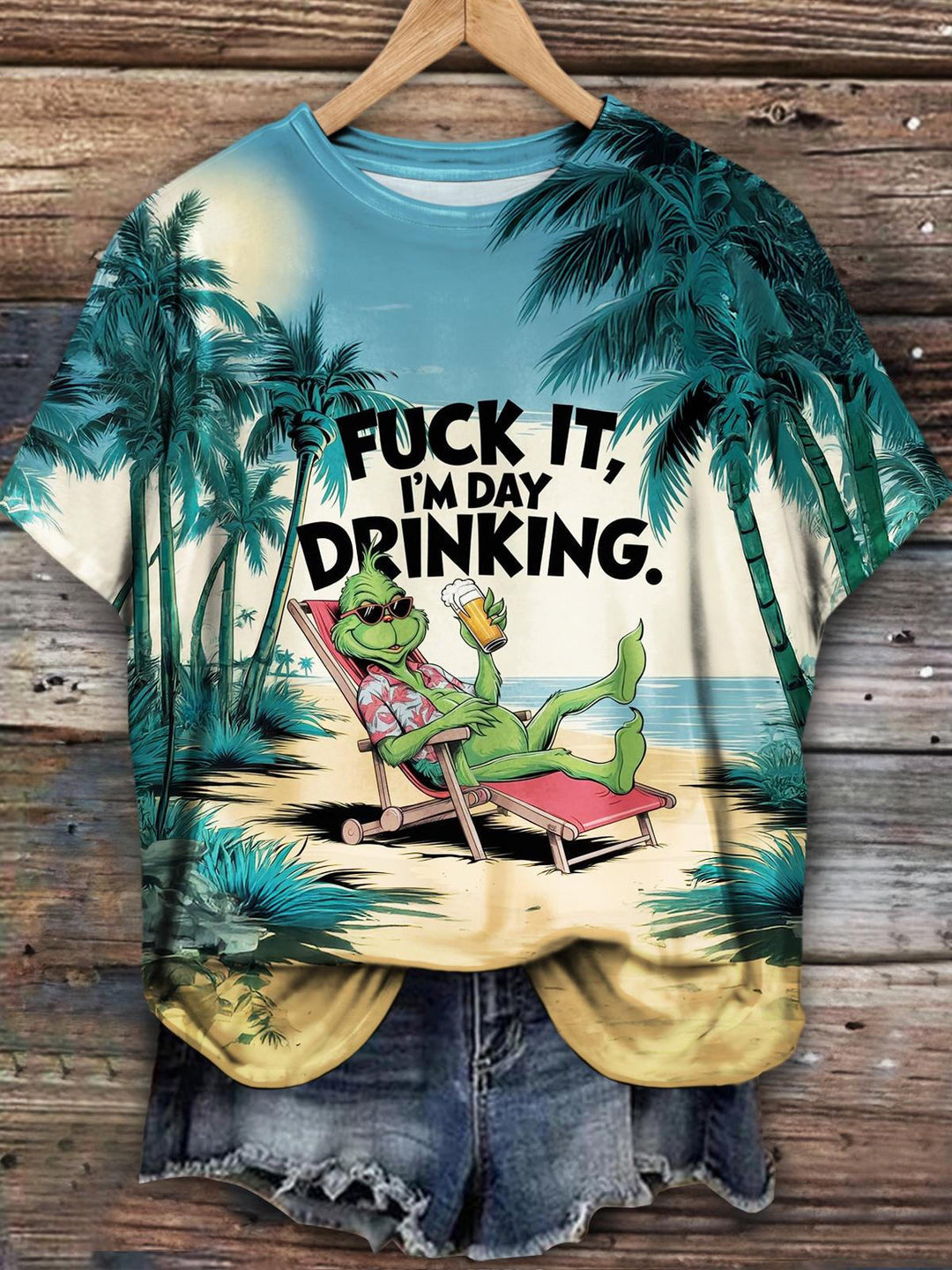 Fuck It I'm Day Character Casual Vacation Floral Print T-shirt