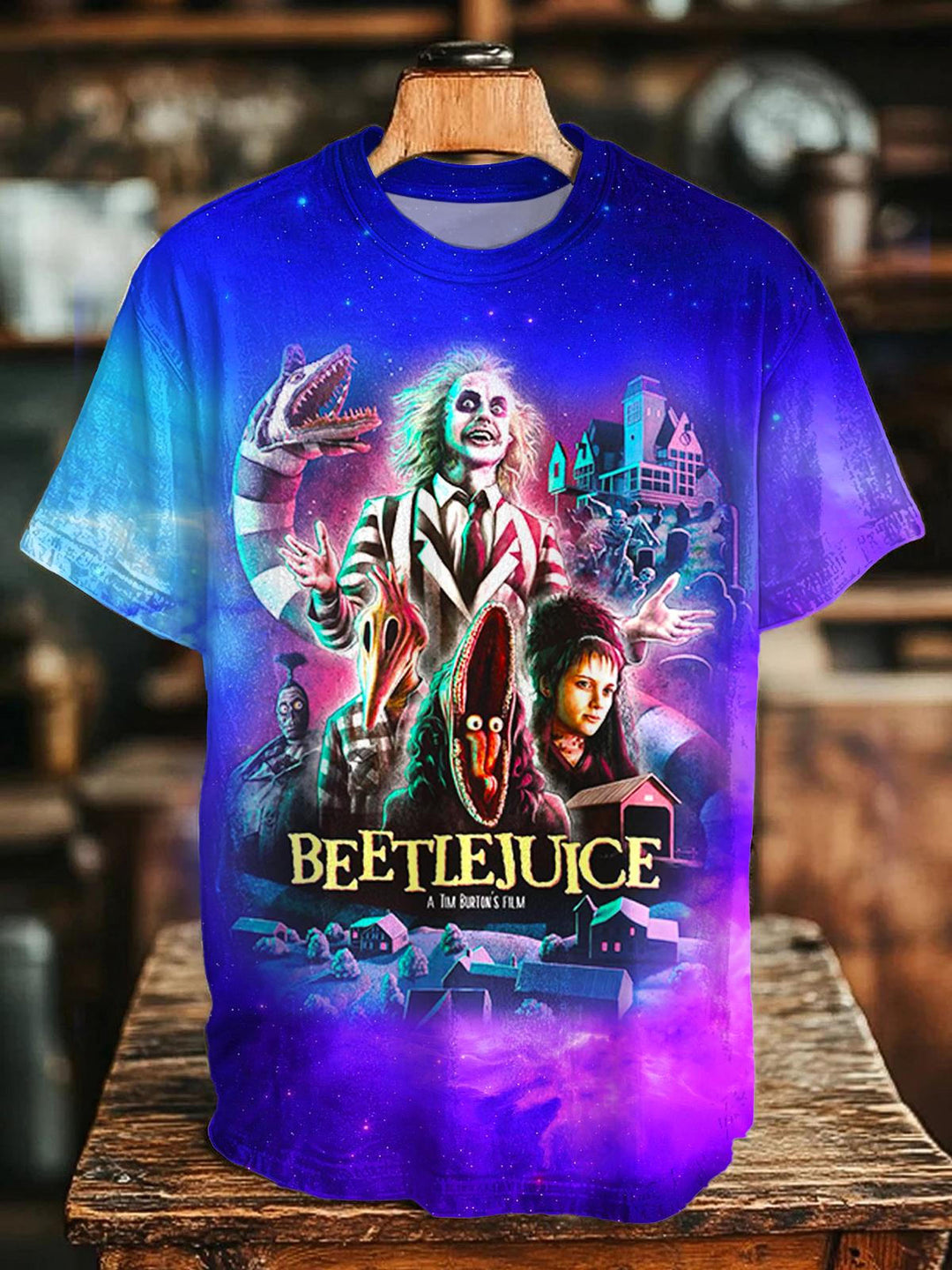 Halloween Horror Movie Print Crew Neck T-shirt