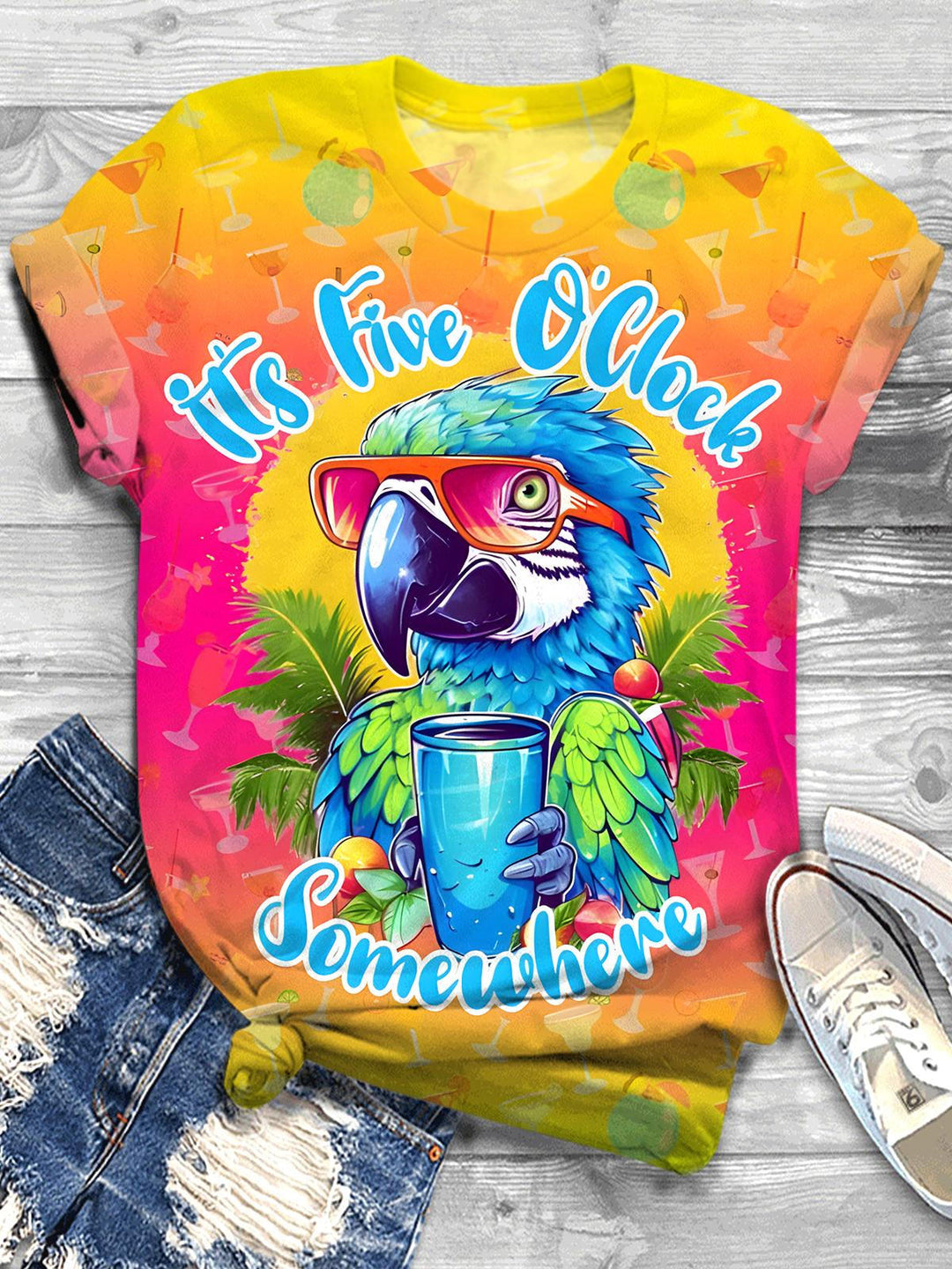 It's Five O'clock Somewhere Crew Neck T-shirt
