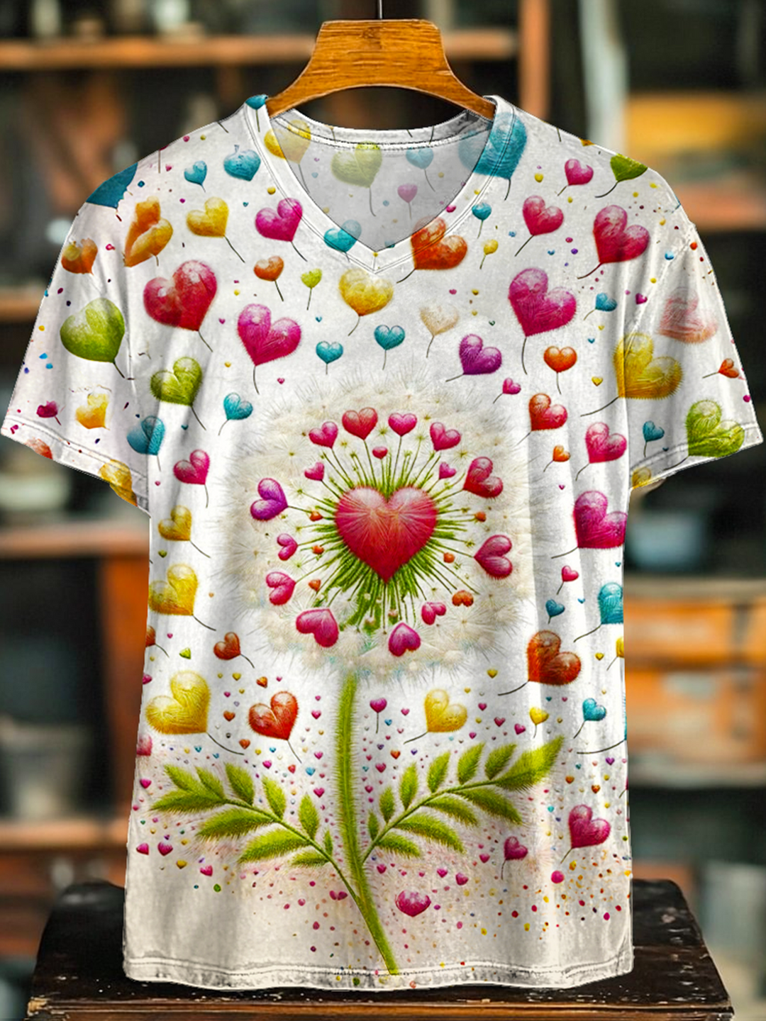 Whisper of Wisdom Dandelion Love V-neck T-Shirt