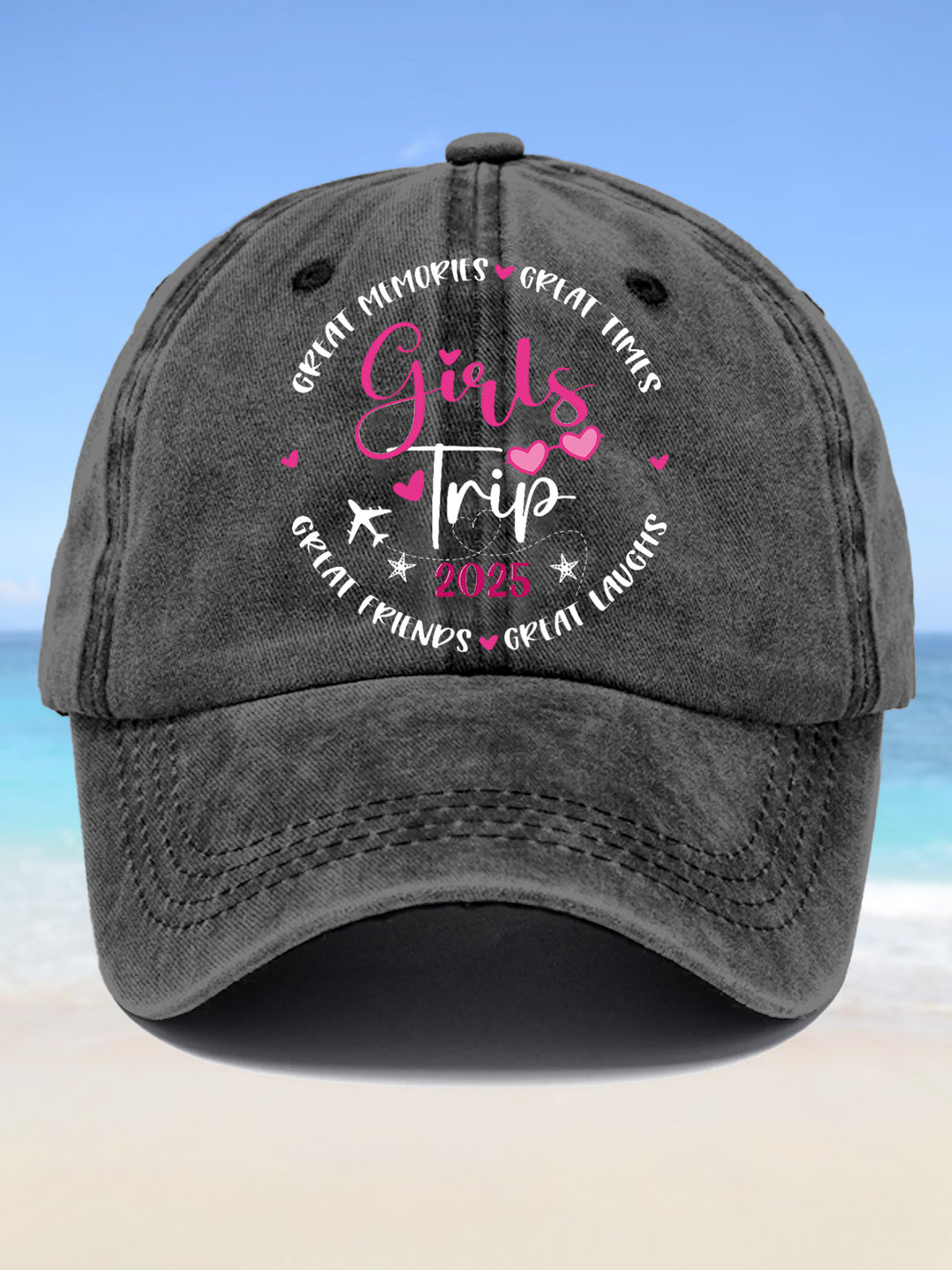 Girl's Trip 2025 Great Memories Print Baseball Cap