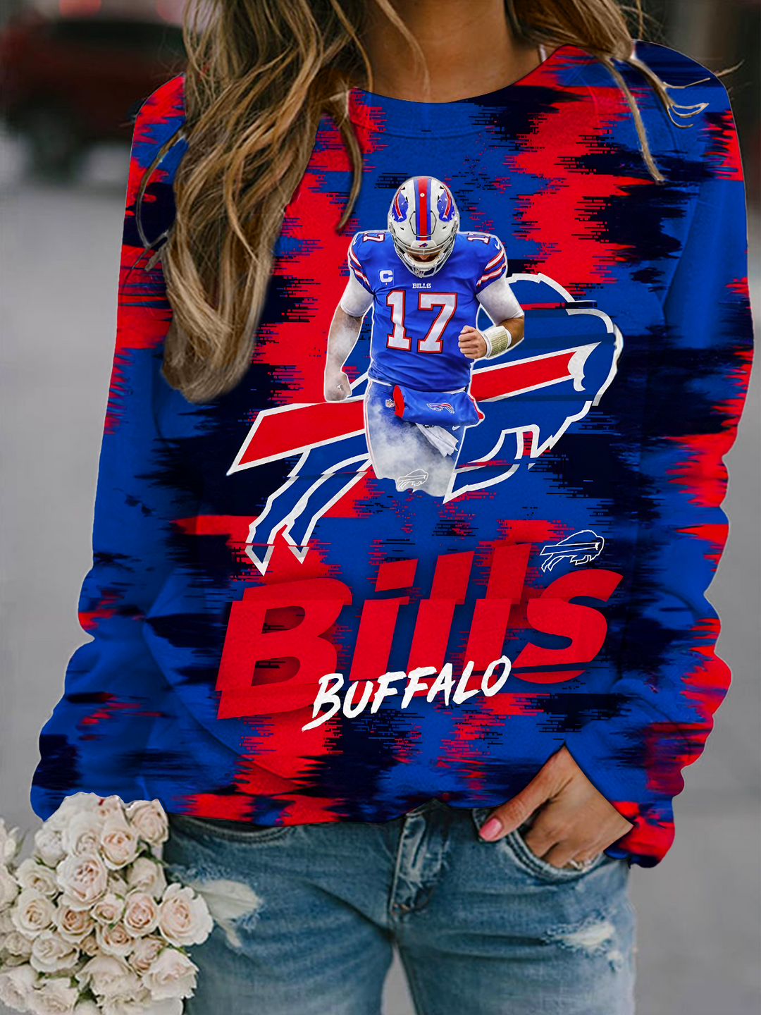 Bills Football Fan Long Sleeve Casual Top