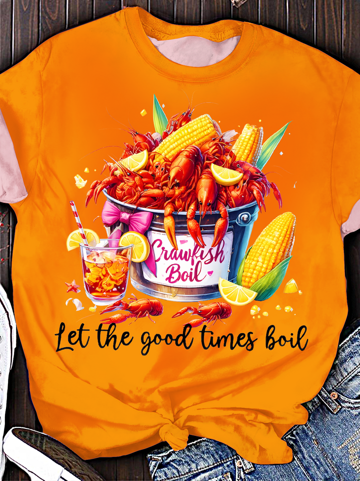 Crawfish Let The Good Times Boil Crew Neck T-shirt