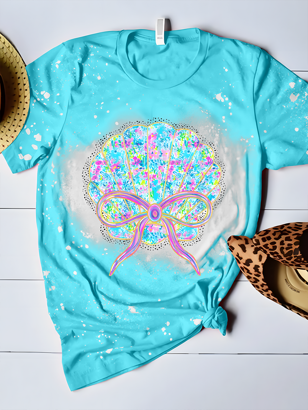 Preppy Flowers Shell Crew Neck T-shirt