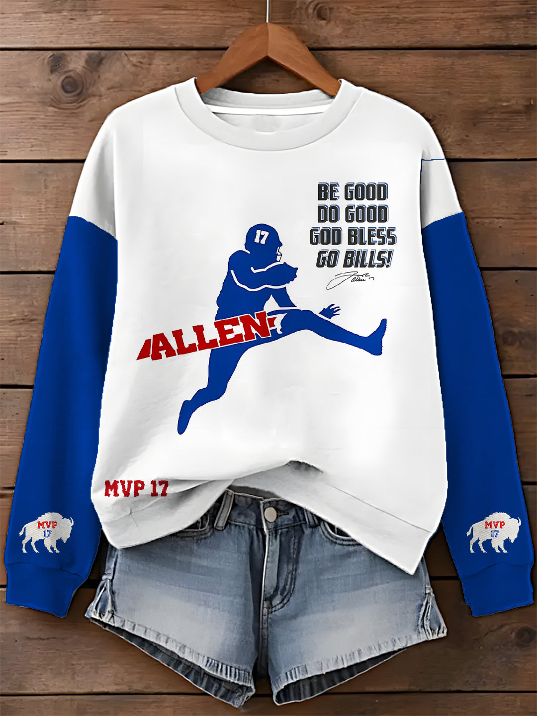 Buffalo Bills MVP17 Printed Long Sleeve Casual Top