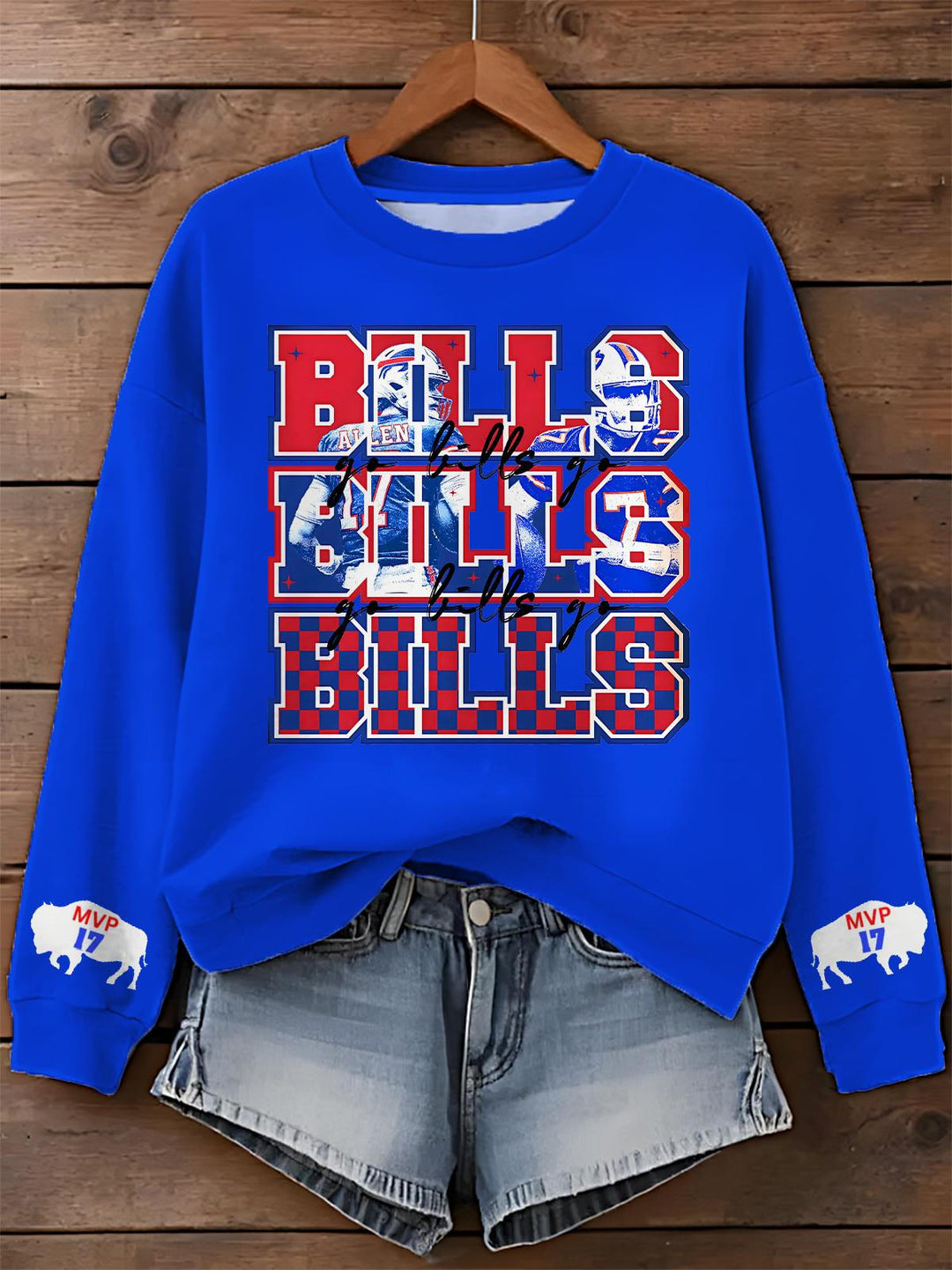 Buffalo Bills Printed Long Sleeve Casual Top