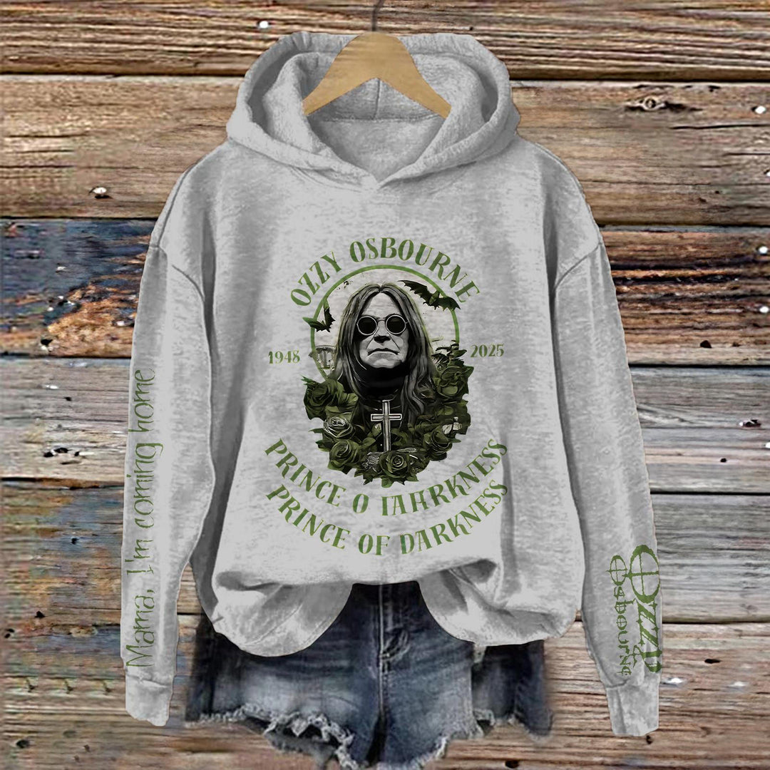 Ozzy Osbourne Print Long Sleeve Printed Hoodie