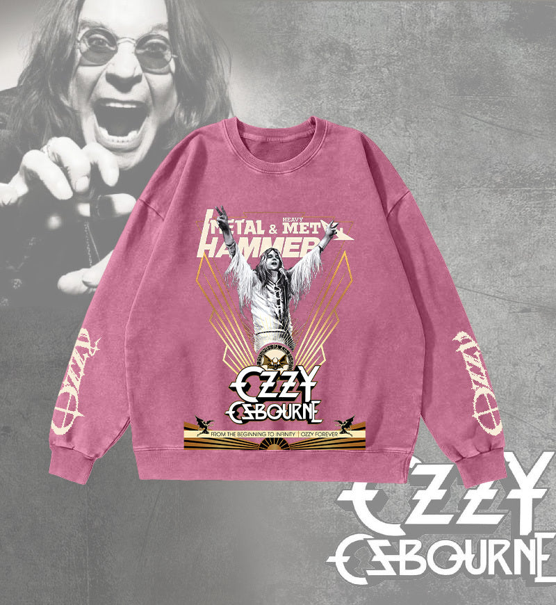 Ozzy Osbourne Round Neck Washed Sweatshirt