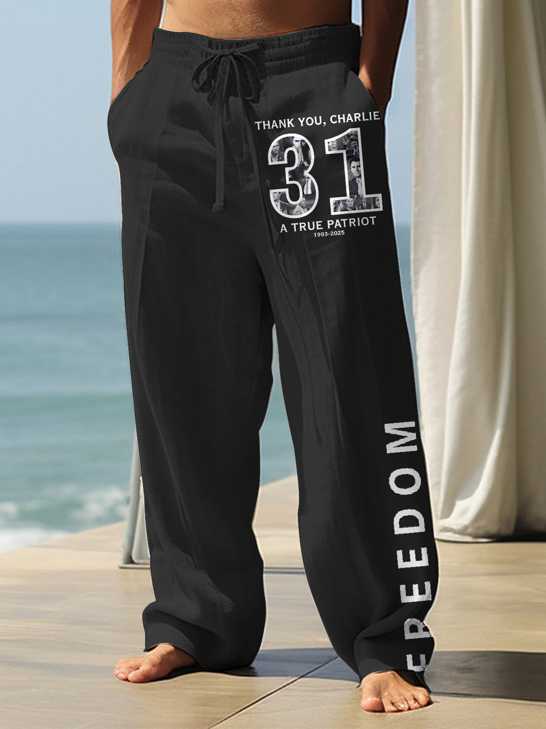 Charlie Kirk Men's Casual Elastic Waist Pants