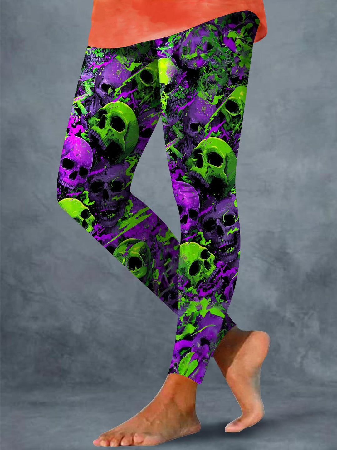 Halloween Skull Print Leggings