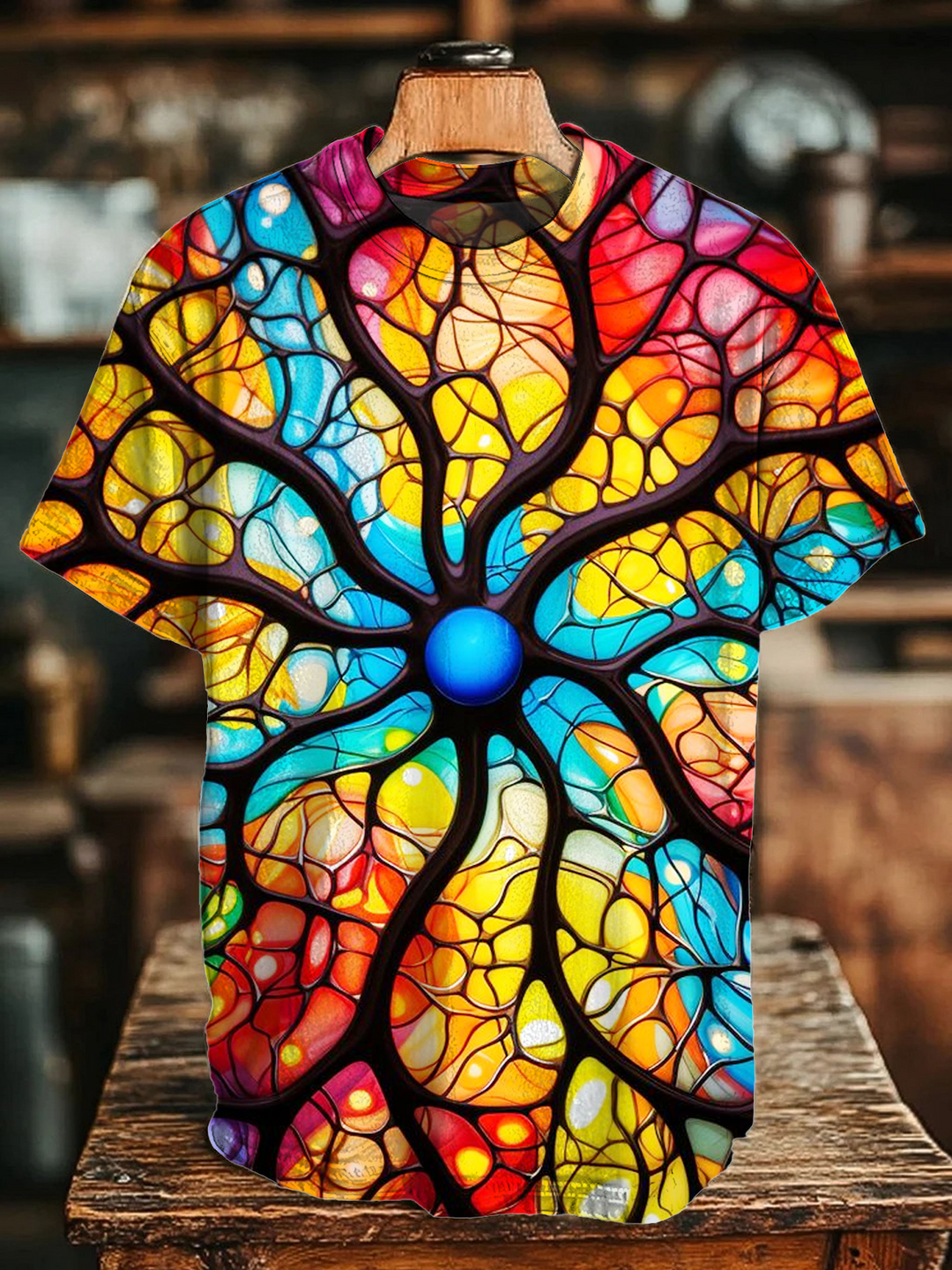 Colorful Hippie Soul Art Crew Neck T-shirt