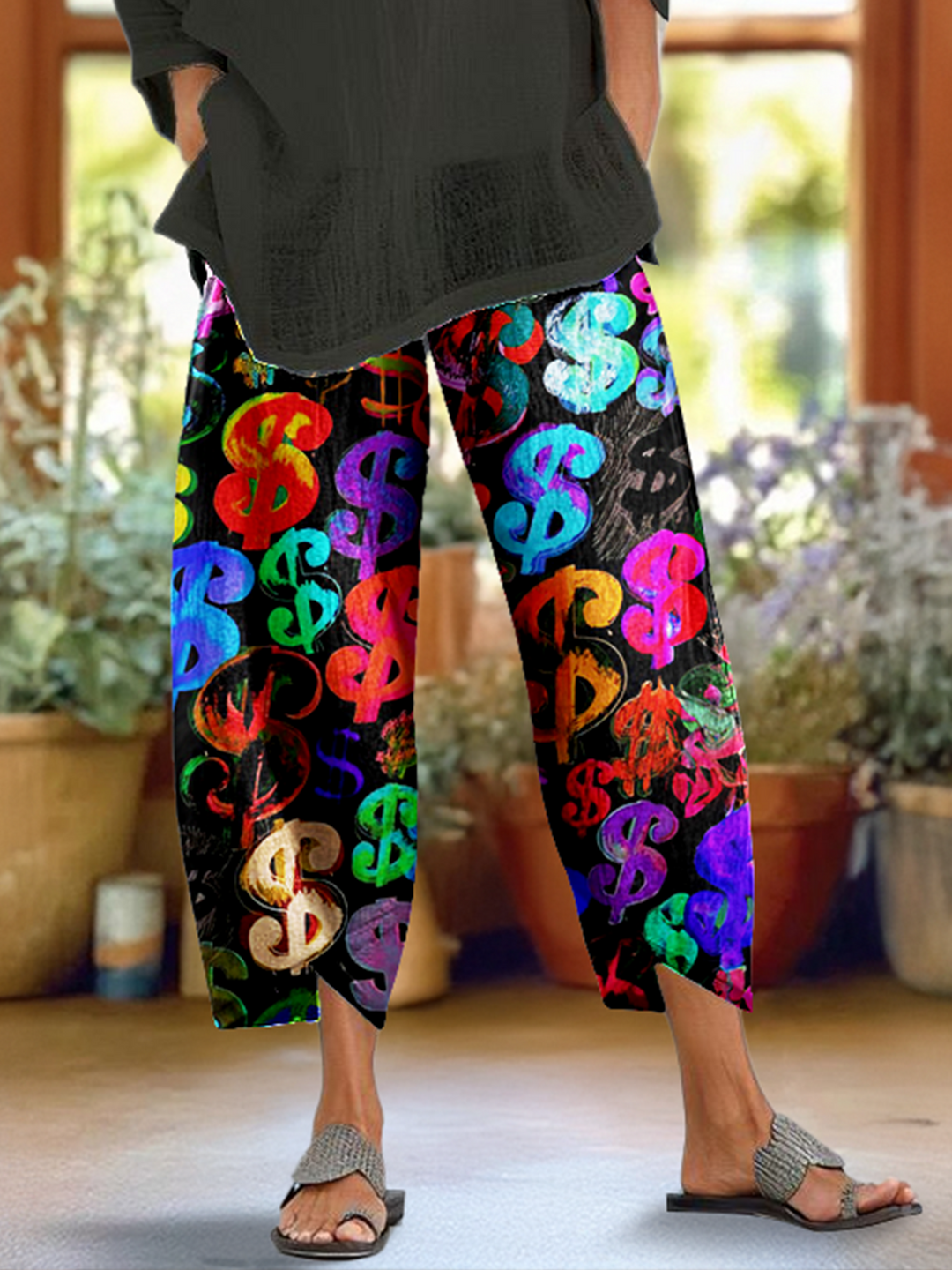 Colorful And Fun Hippie Art Women's casual trousers