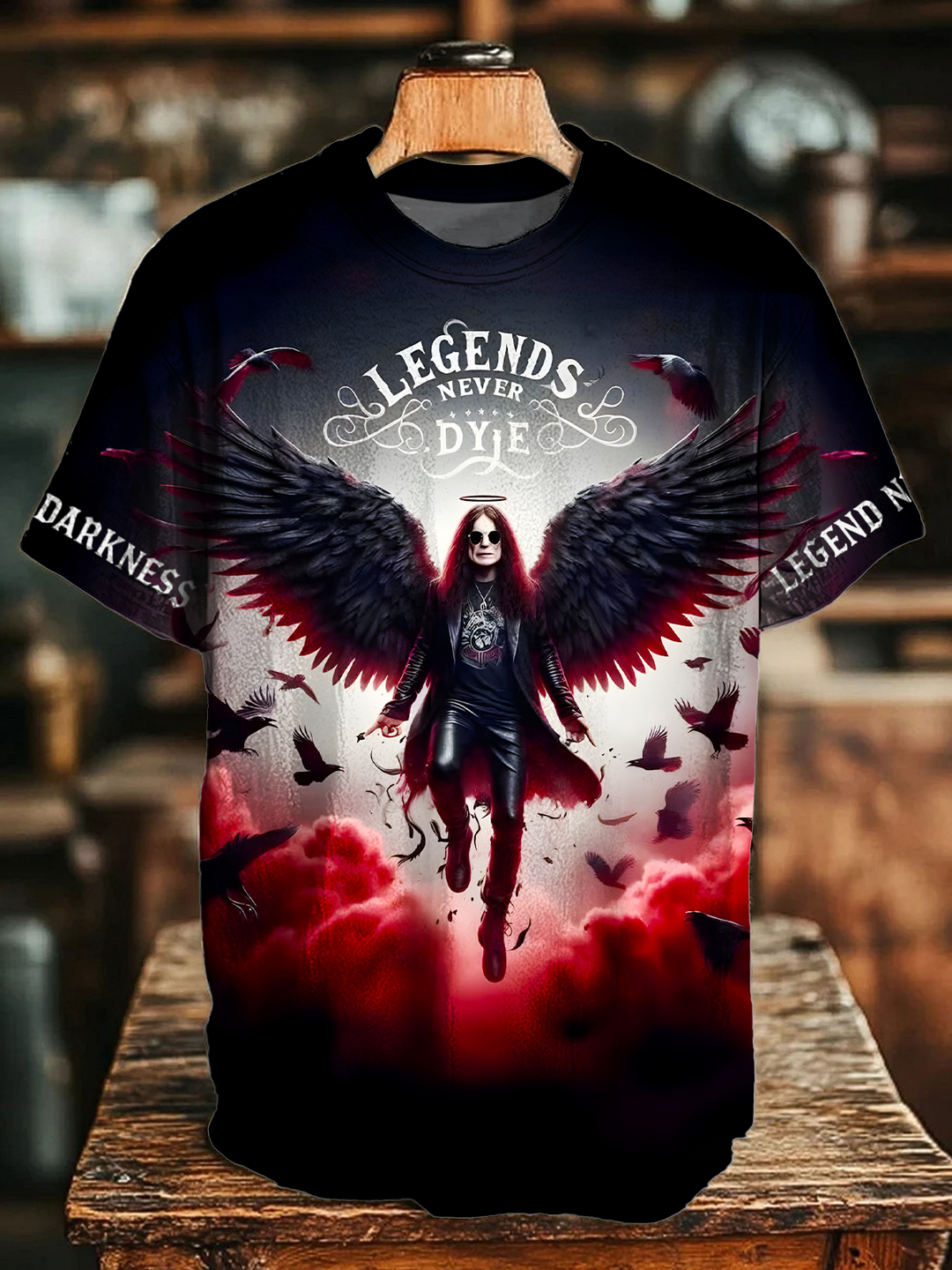 Legends Never Die In Memory of Ozzy Crew Neck T-shirt