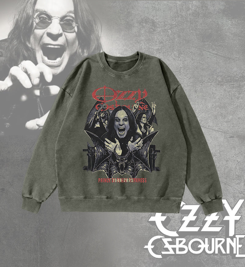 Ozzy Osbourne Round Neck Washed Sweatshirt