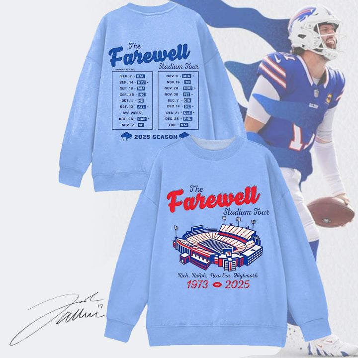 Farewell Stadium Tou Printed Long Sleeve Casual Top