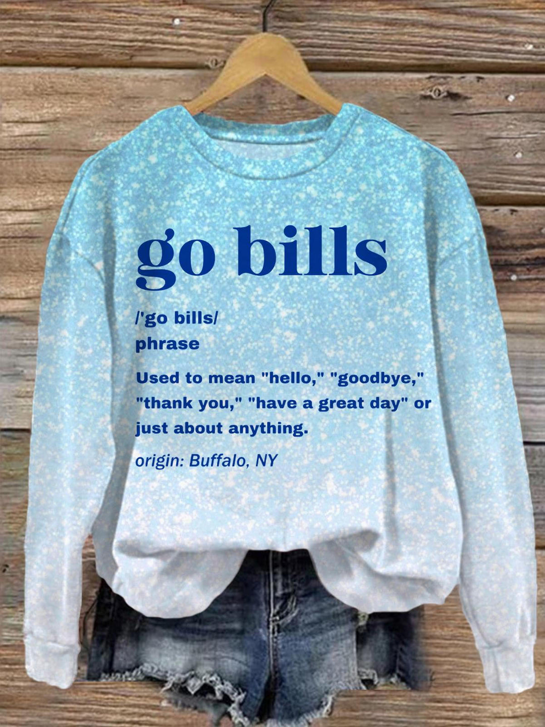 Go Bills Printed Long Sleeve Casual Top