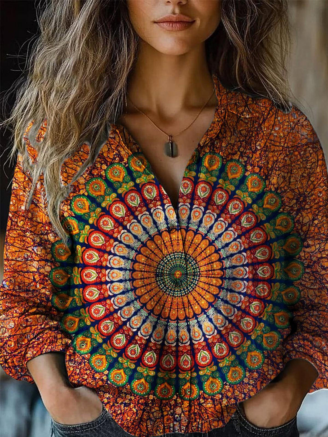 Hippie Retro Women's Printed Casual Shirt