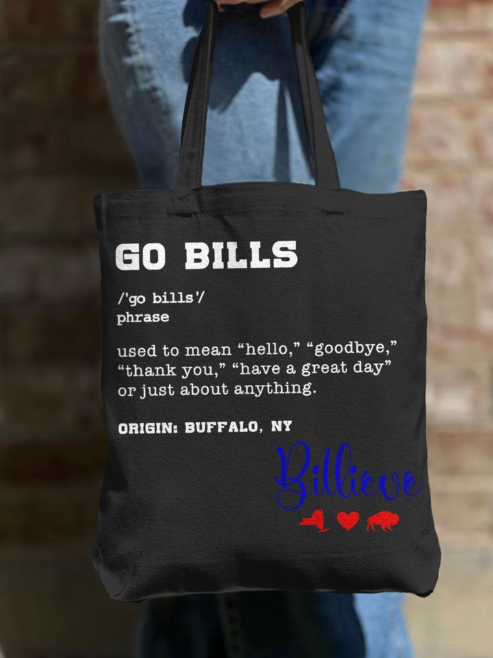 Buffalo Bills Football Shoulder Zipper Canvas Bag