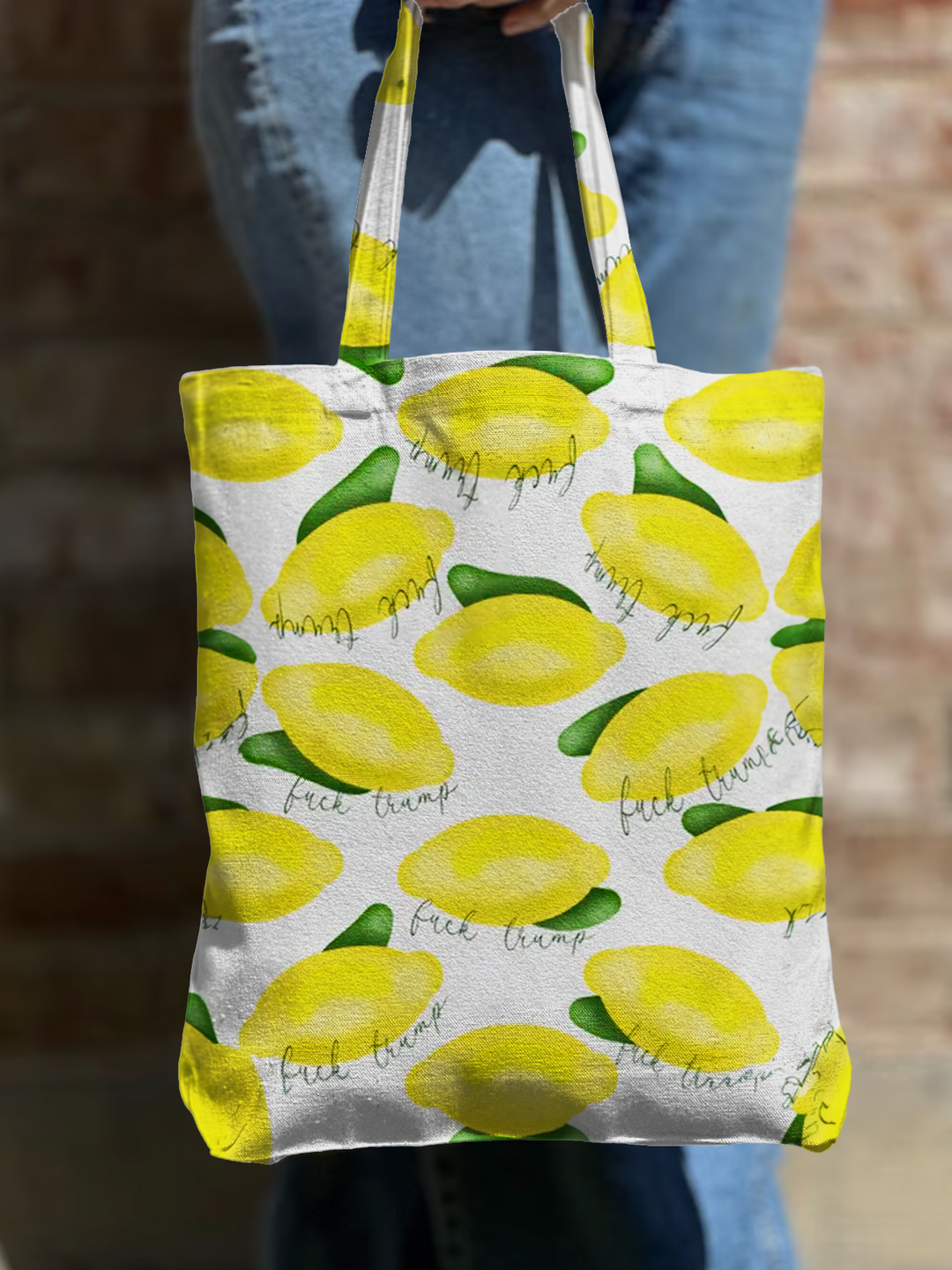When Life Gives you Lemons Shoulder Zipper Canvas Bag