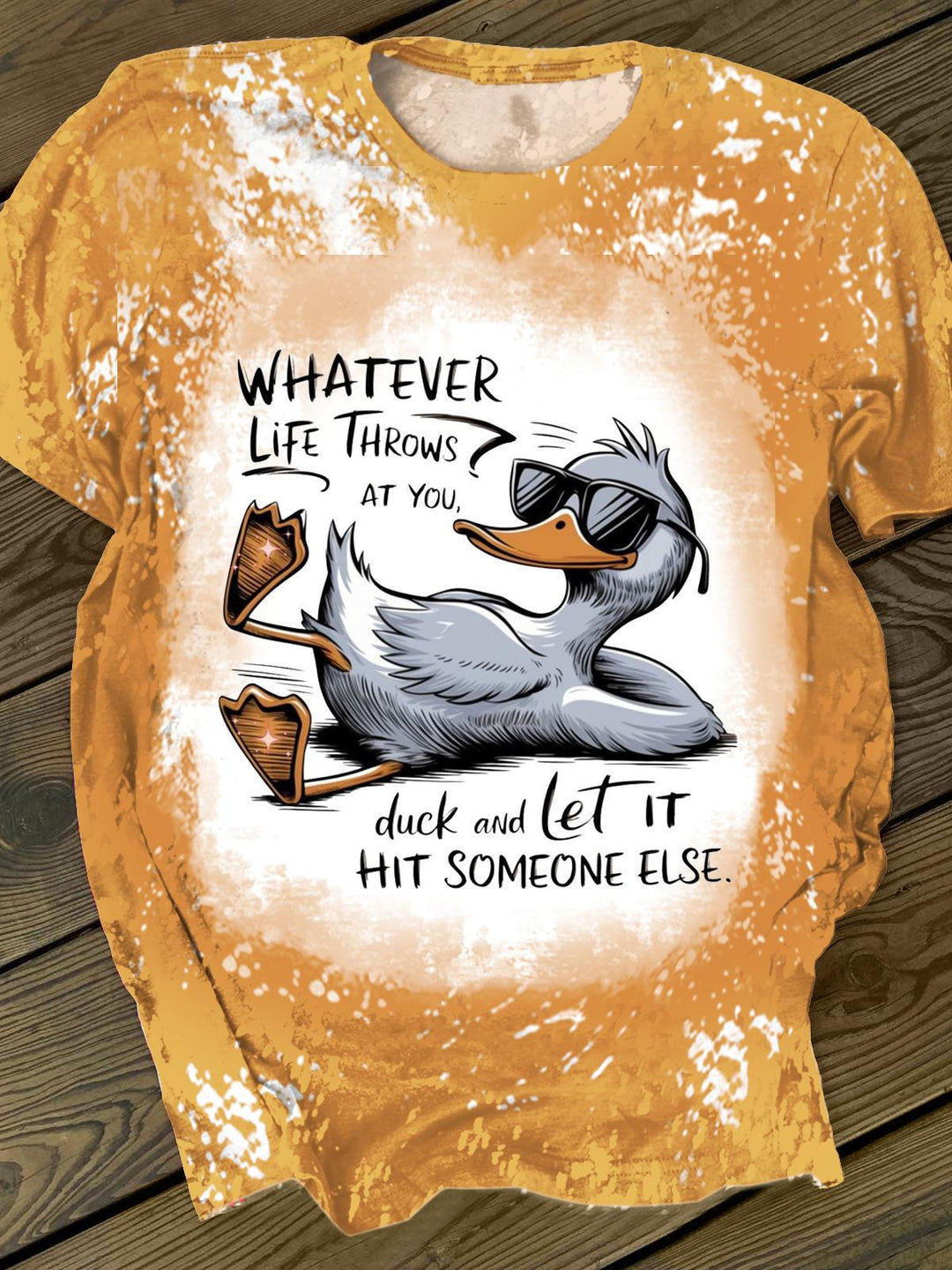 Fun Duck Print Crew Neck T-shirt