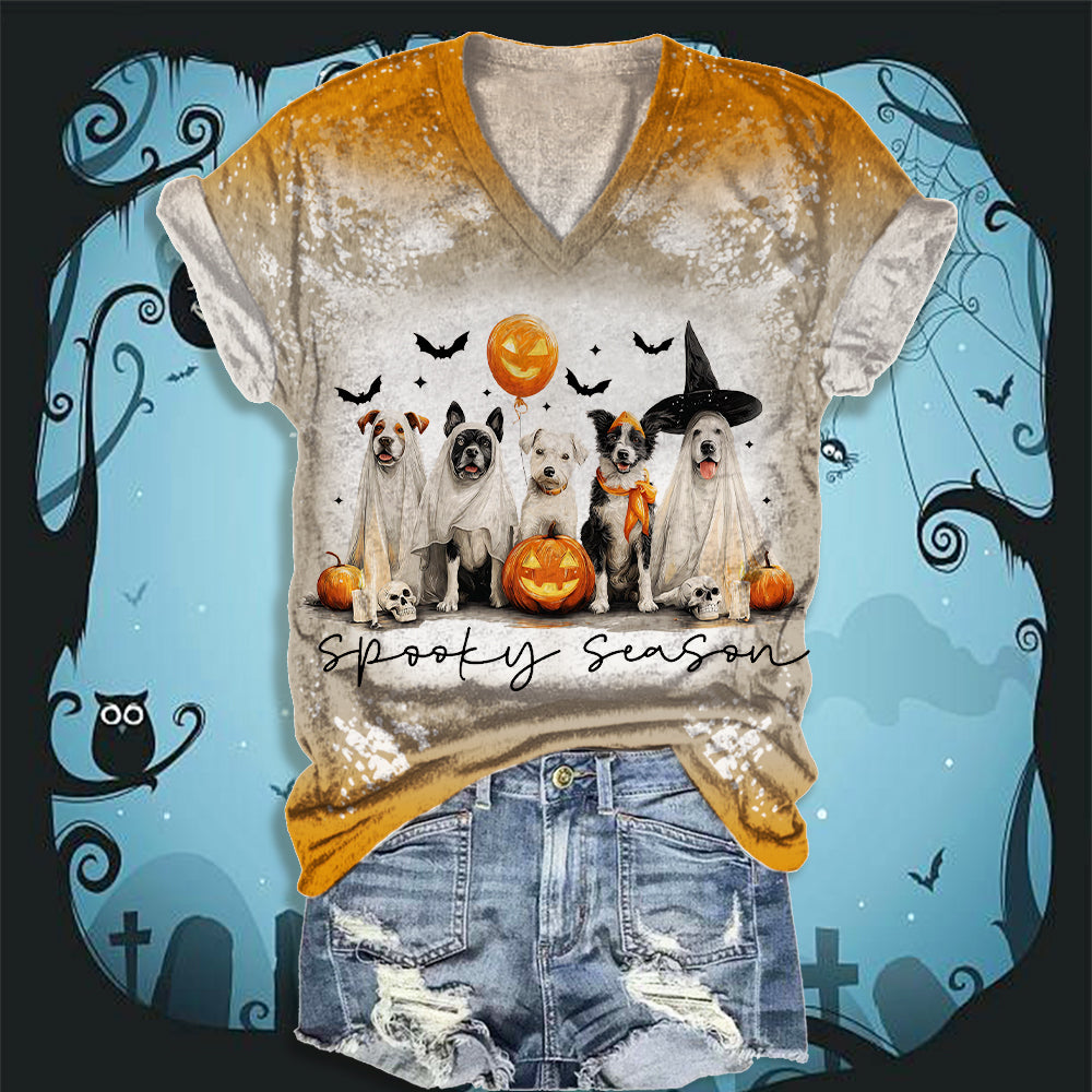 Halloween Retro V-neck T-Shirt