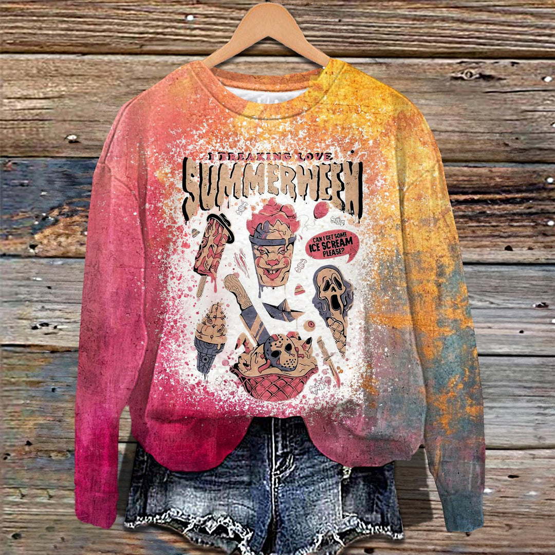 Retro Vintage Halloween Printed Long Sleeve Casual Top