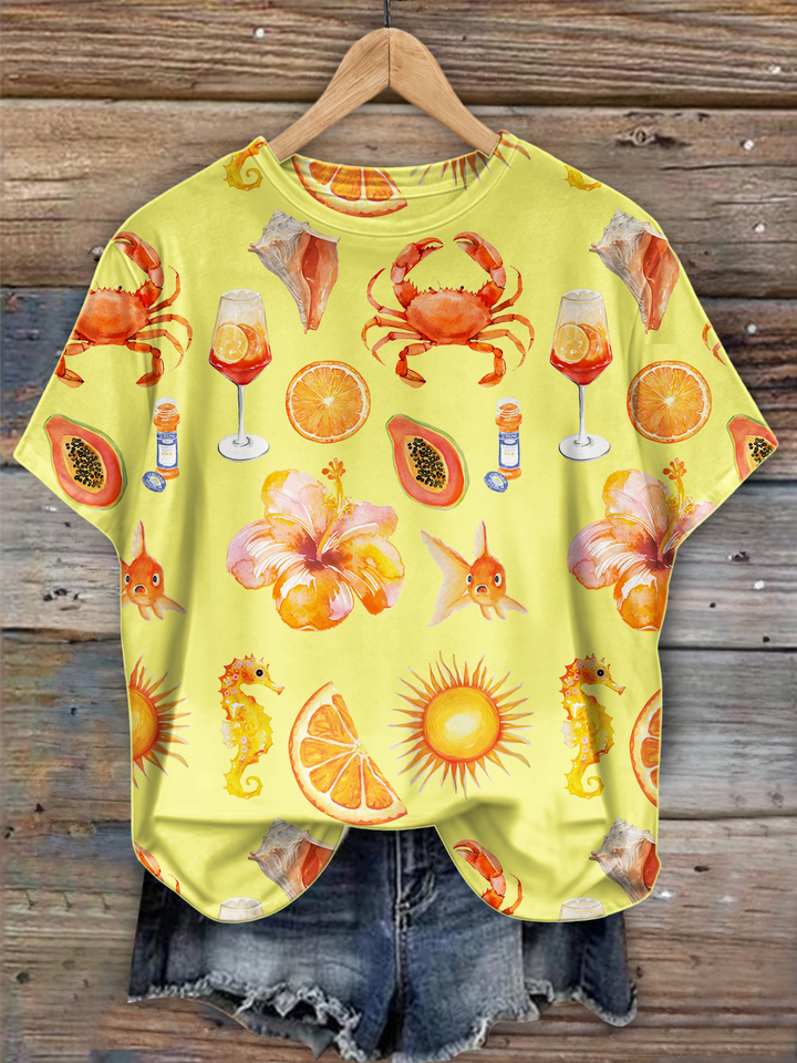 Beach Vibe Crawfish Season Crew Neck T-shirt