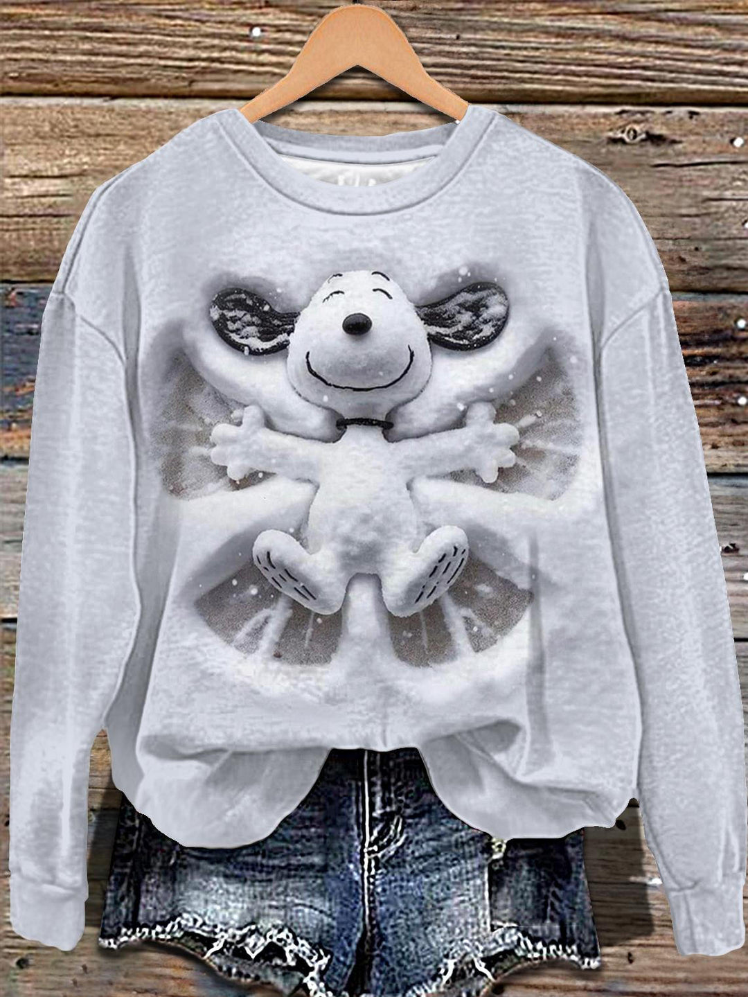 Christmas Snoopy Print Long Sleeve Casual Top