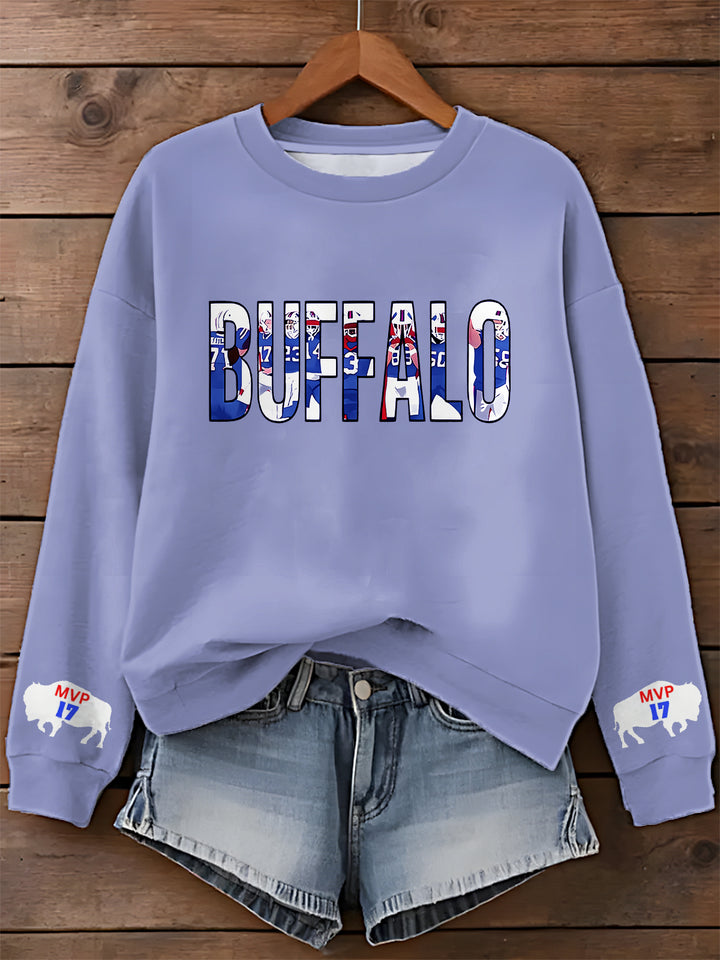 Buffalo Bills Printed Long Sleeve Casual Top