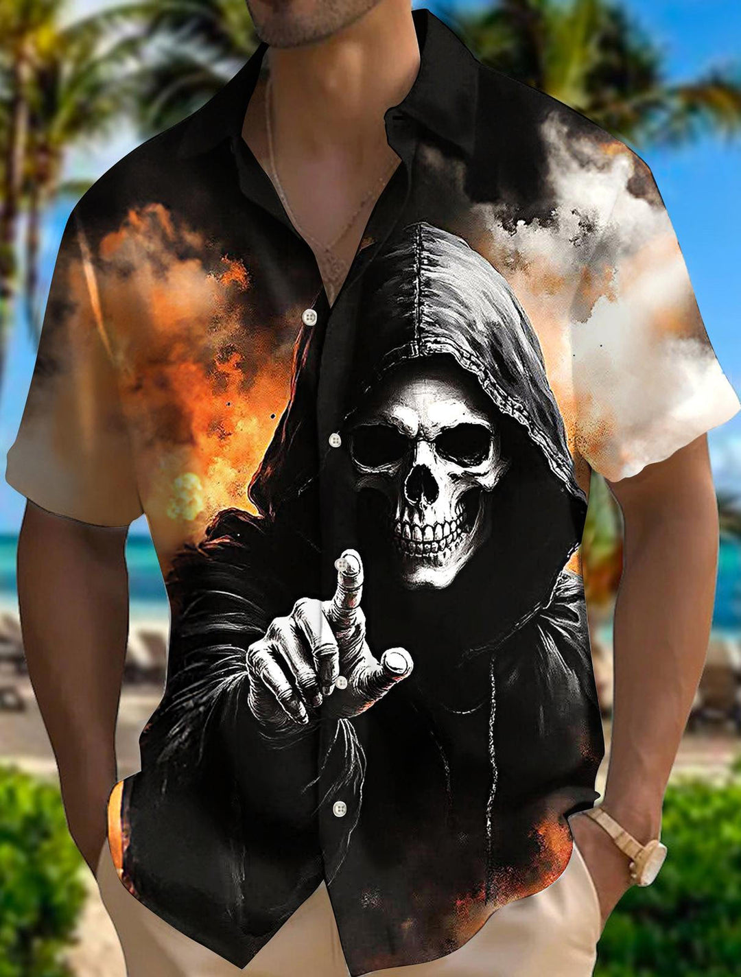 Men's Halloween Horror Print Short Sleeve Shirts