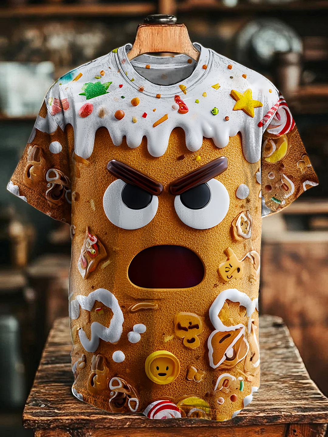 Retro Fun Christmas Cookies Crew Neck T-shirt