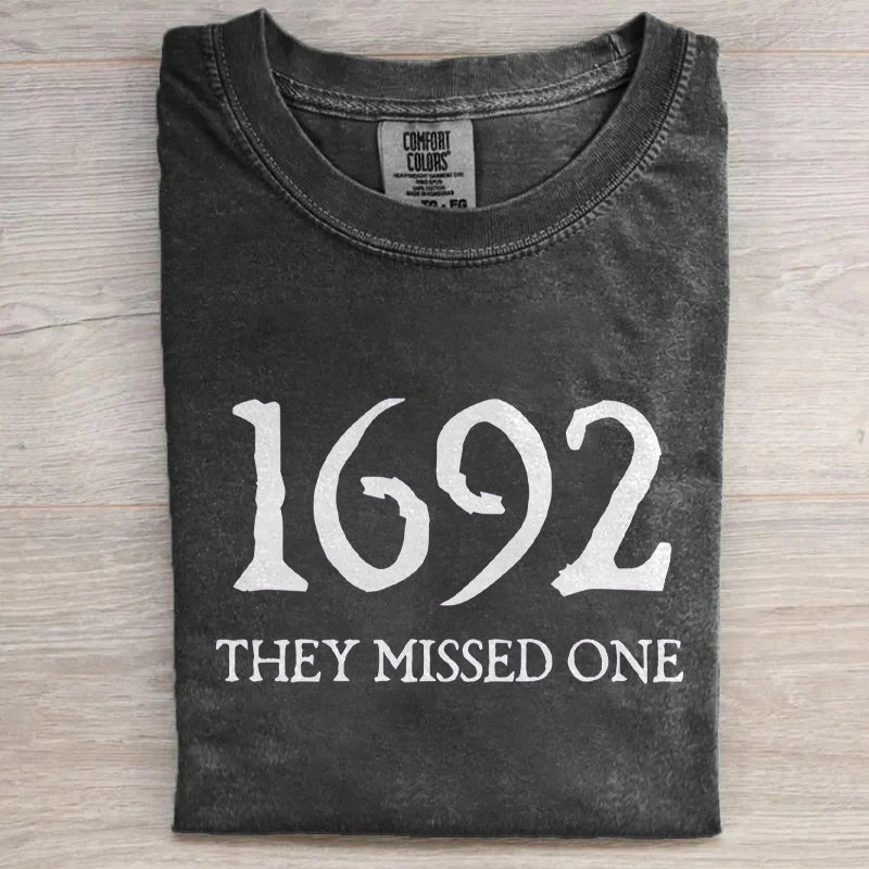 Halloween Witch Season Cotton Washed Washed Cotton Crew Neck T-Shirt