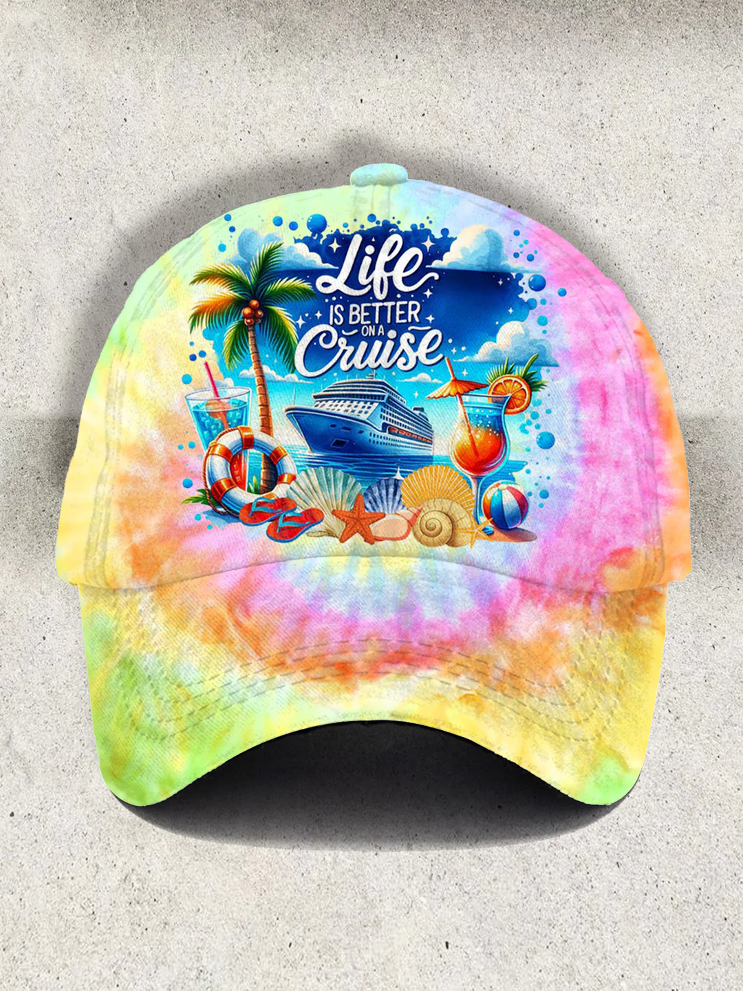 Life Is Better Cruise Print Baseball Cap