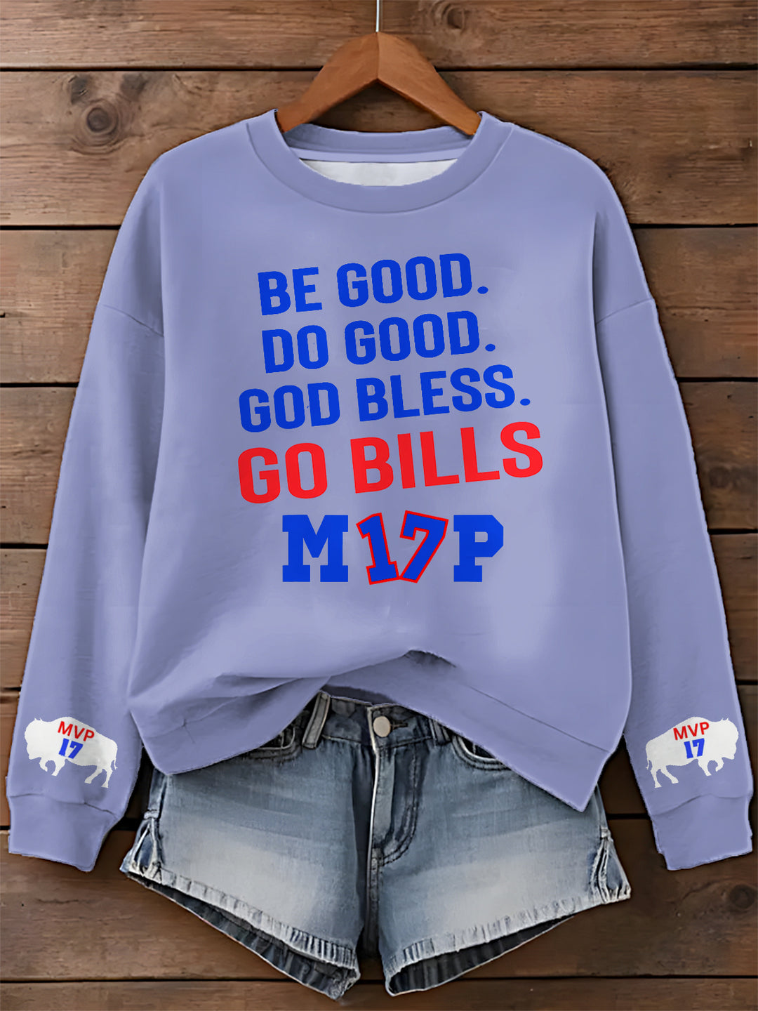Buffalo Bills Printed Long Sleeve Casual Top