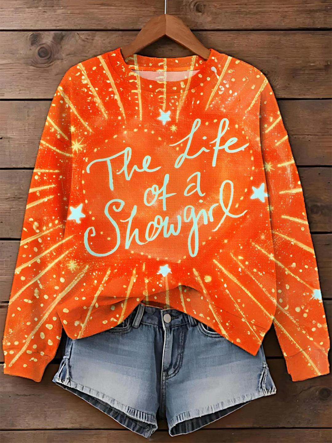 In My Show Girl Era Printed Long Sleeve Casual Top