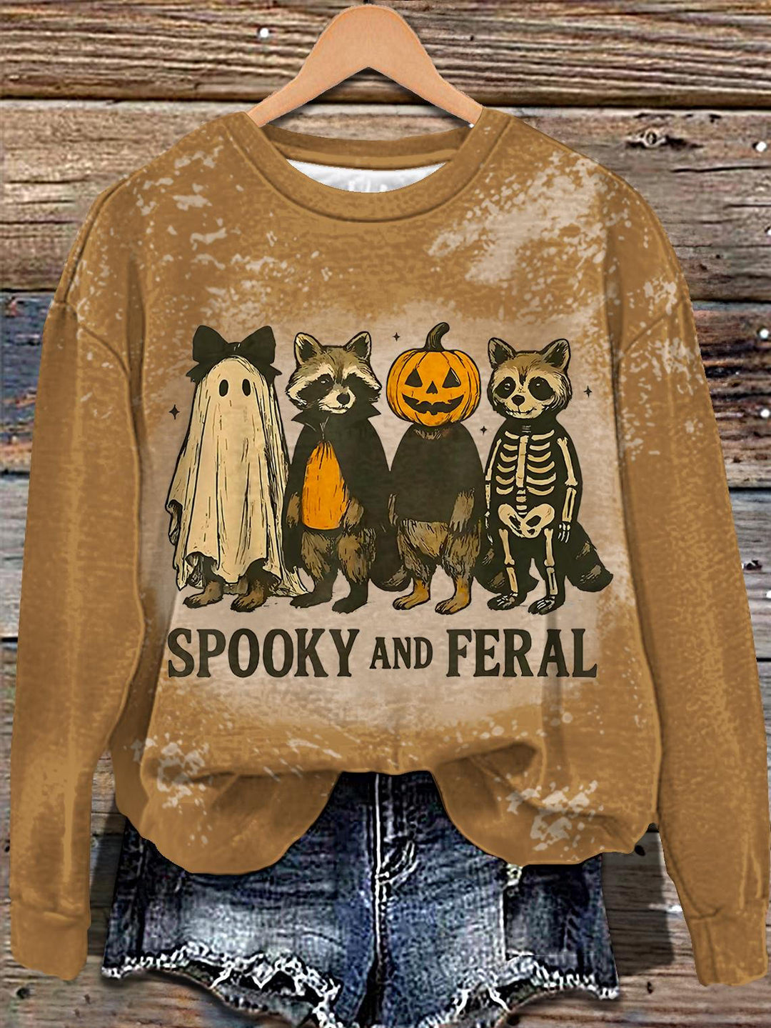 Halloween Print Long Sleeve Casual Top