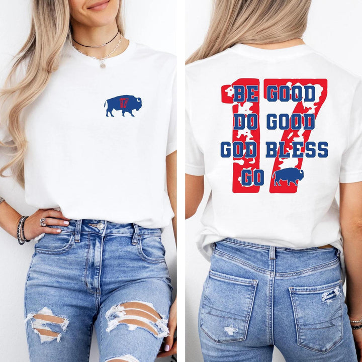 Josh Allen 17 MVP Buffalo Football Crew Neck T-shirt