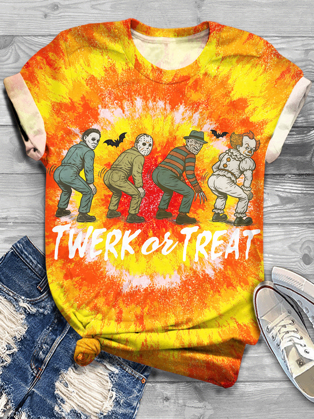 Funny Halloween Twerk or Treat Crew Neck T-shirt