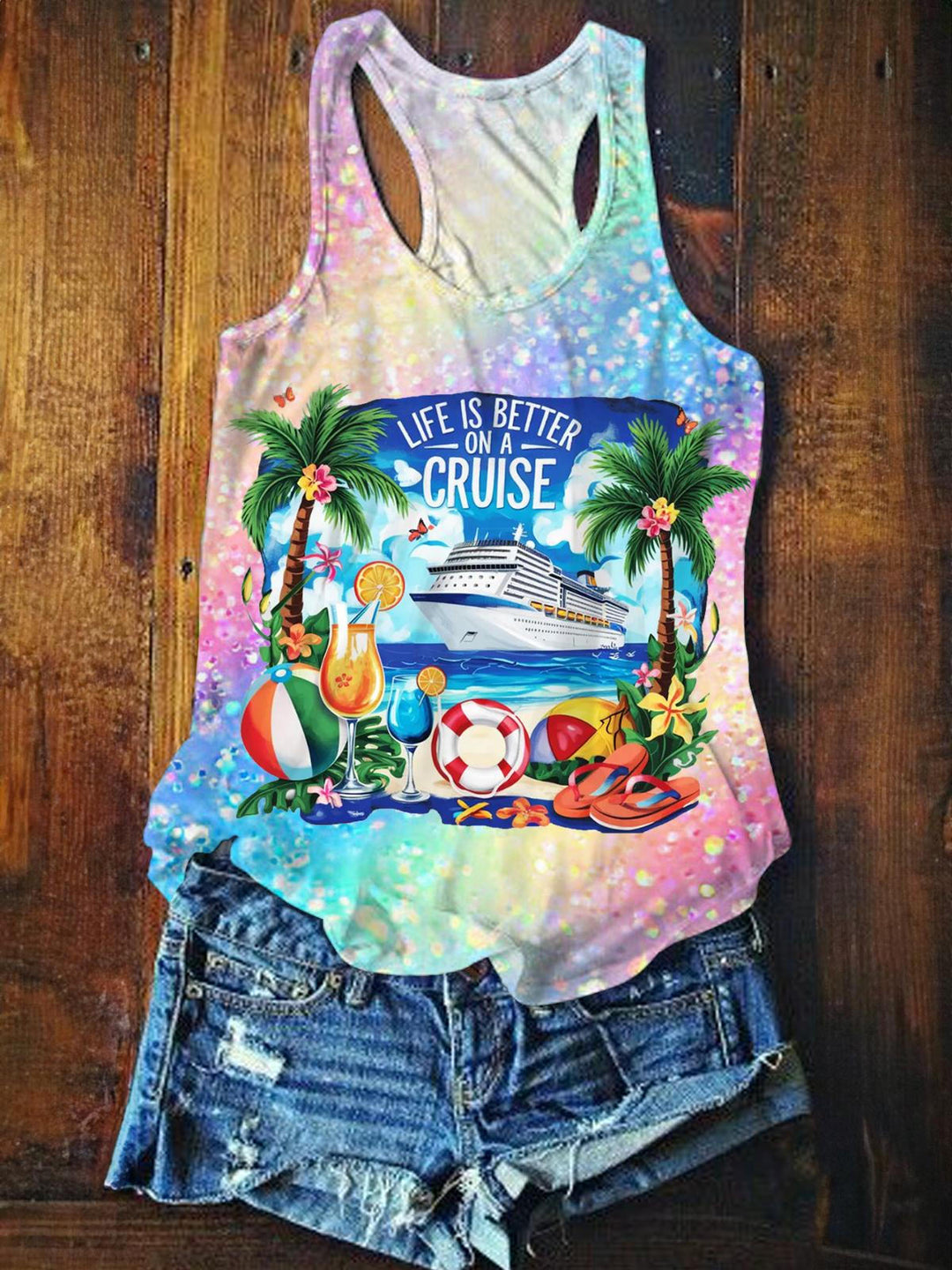 Life is Better on a Cruise Crew Neck T-shirt