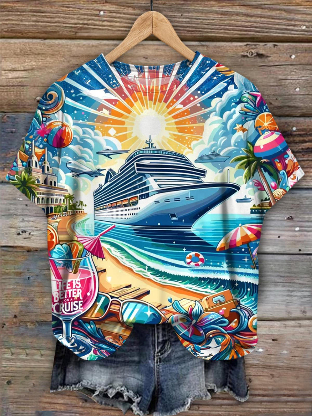 Life Is Better On A Cruise Crew Neck T-shirt