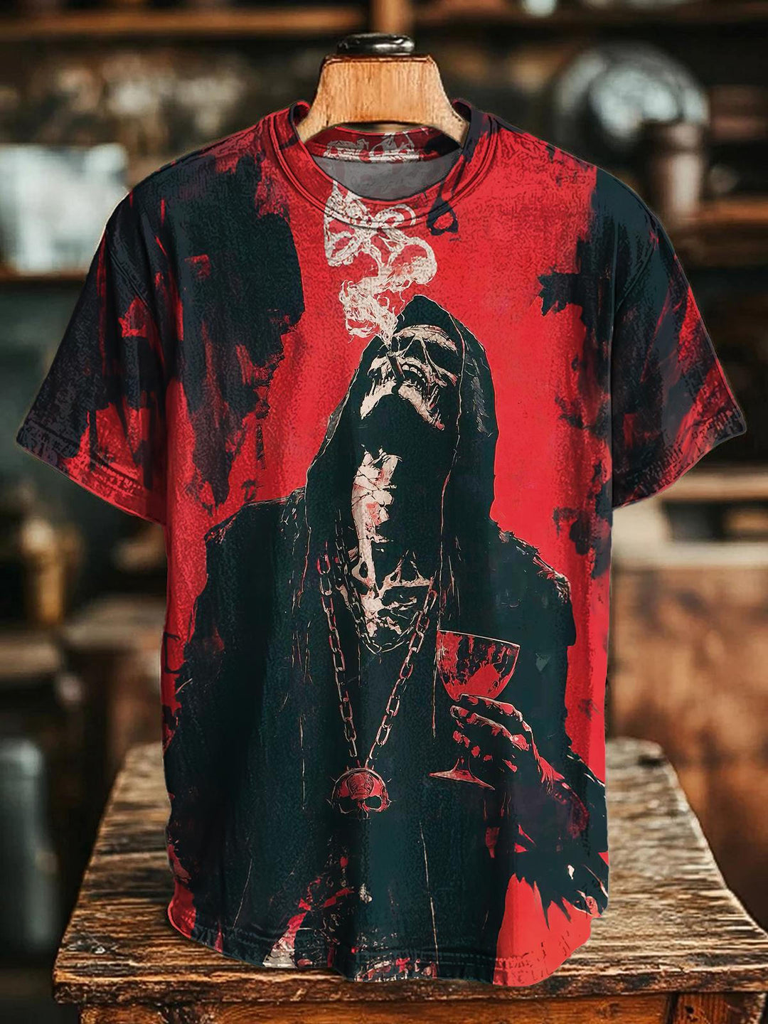 Halloween Skull Print Crew Neck T-shirt