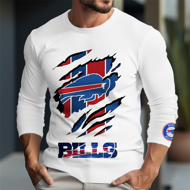 Buffalo Bills Football Round Neck Long Sleeve Men's T-shirt,