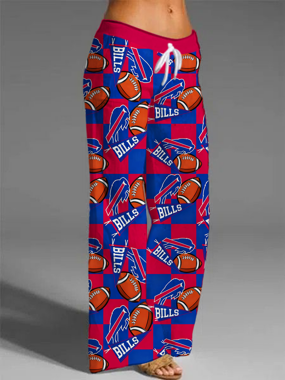Women's Plaid Buffalo Bills Printed Casual Pants