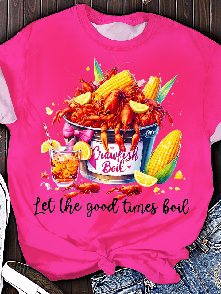 Crawfish Let The Good Times Boil Crew Neck T-shirt