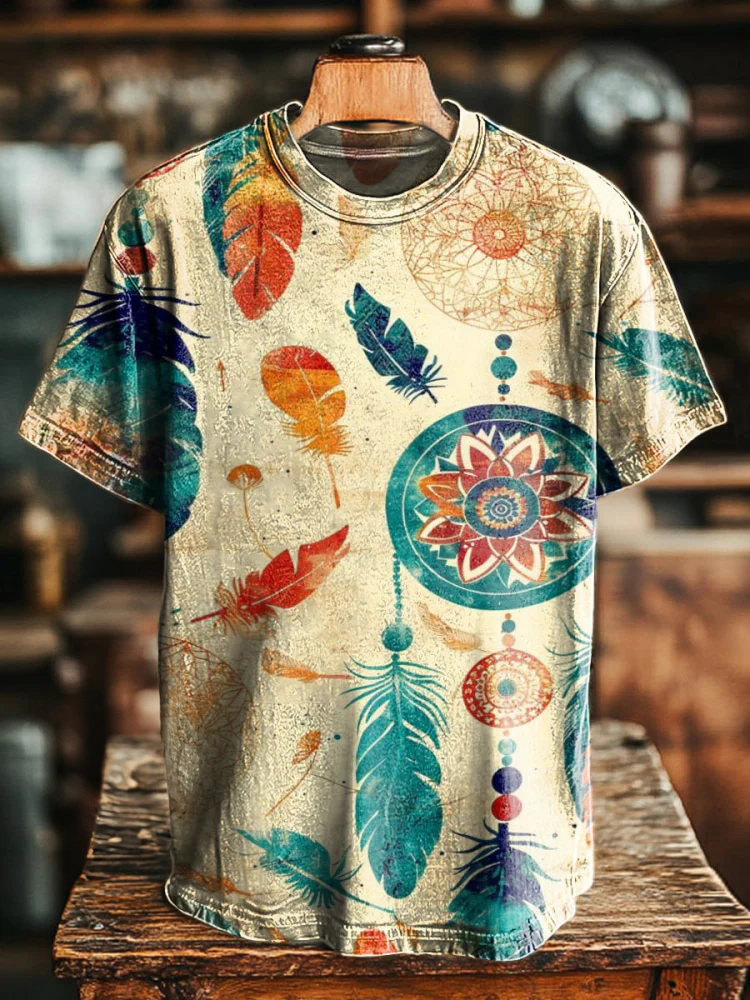 Retro Hippie Dreamcatcher Crew Neck T-shirt