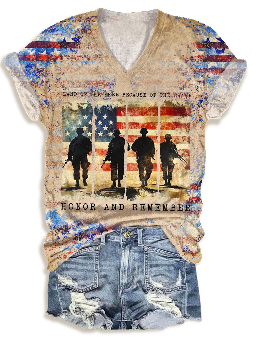 Memorial Day Independence Day V-neck T-Shirt
