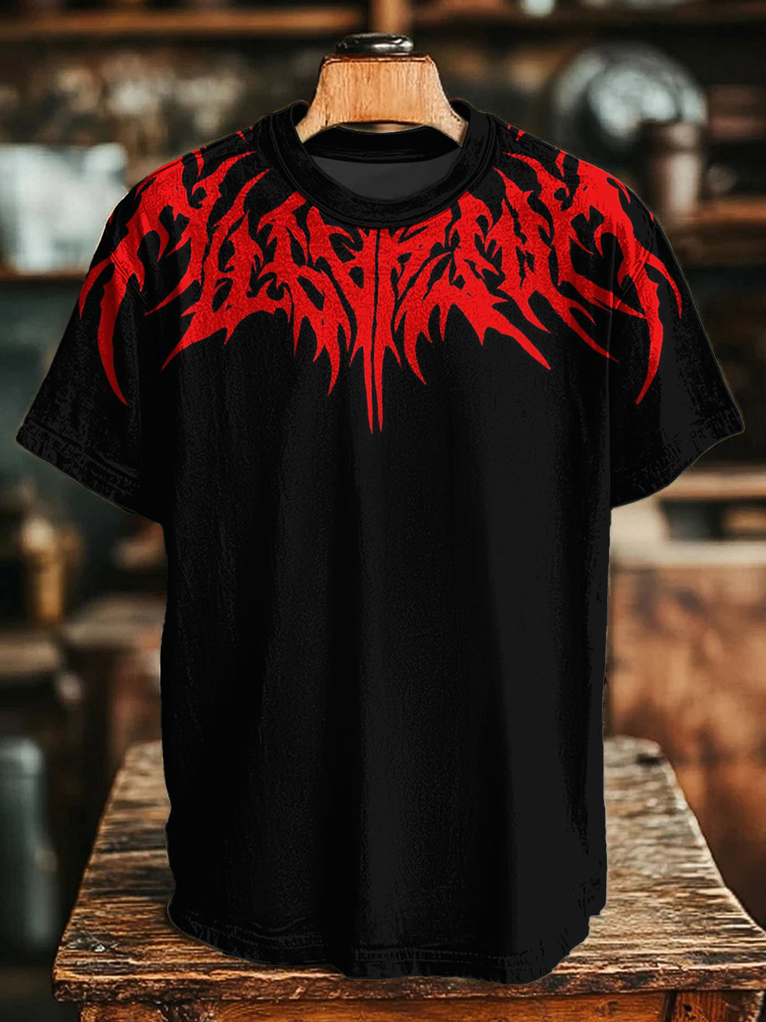 Gothic Street Print Crew Neck T-shirt