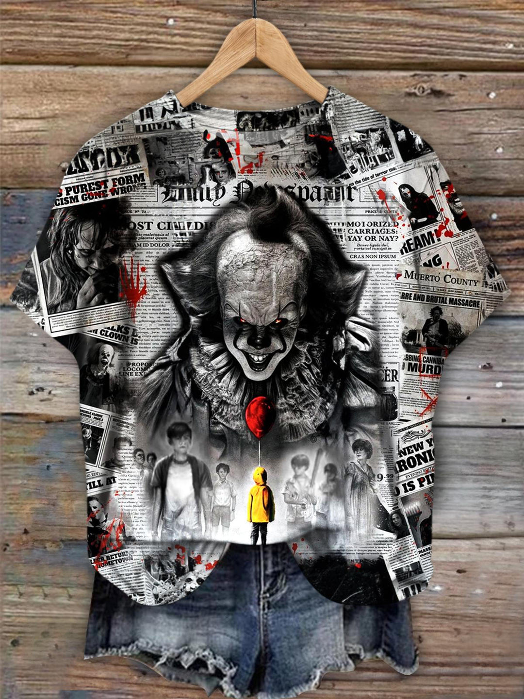 Halloween Print Casual Short Sleeve Top