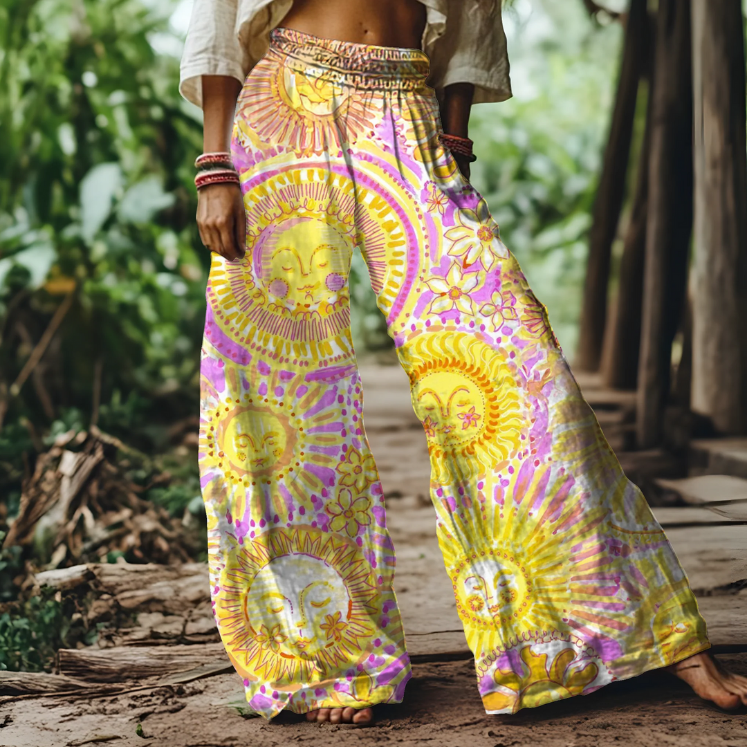 Retro Sun Hippie Casual Tousers