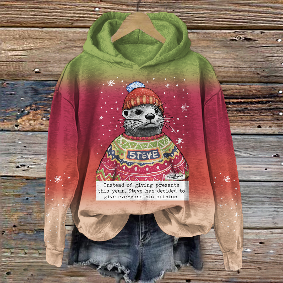 Fun Christmas Prints Long Sleeve Printed Hoodie